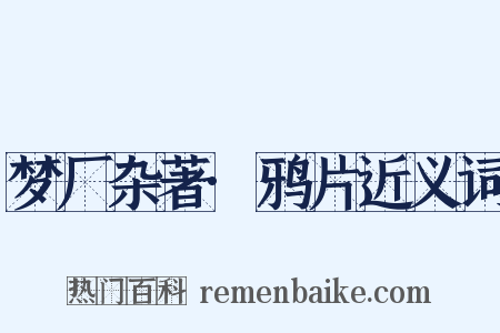 梦厂杂著·鸦片近义词是什么意思的图片